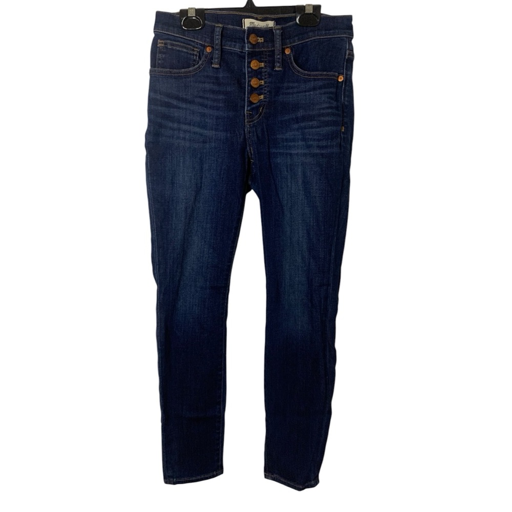 Madewell 9” Mid Rose Skinny Ankle Jeans Size 26P Exposed Button Fly Jeans